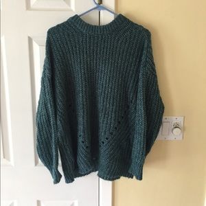 Oversized Dark Green Knit Sweater